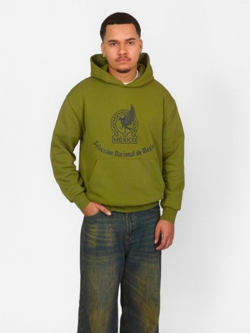Mexican National Football Team Green Hooded Sweatshirt Size L